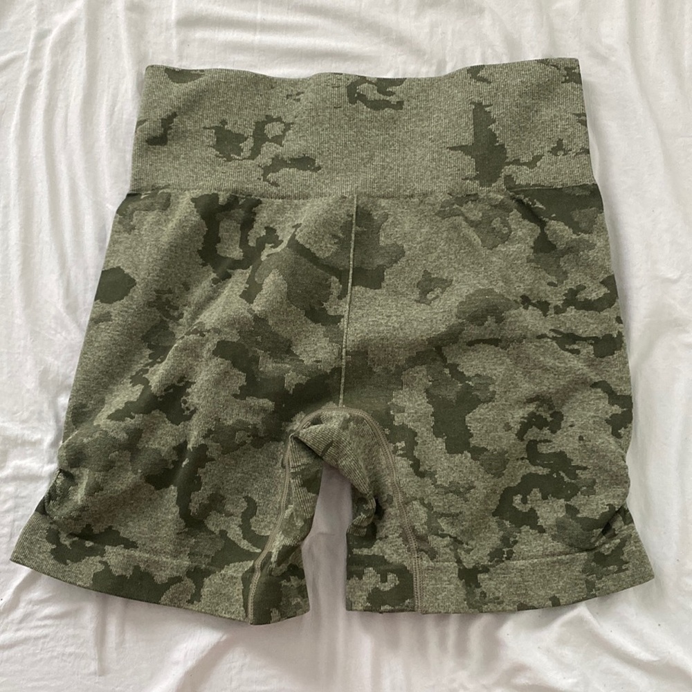 Army green workout shorts